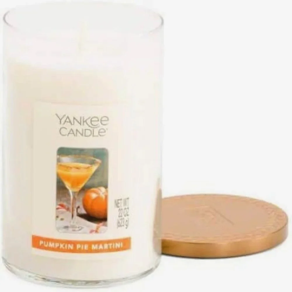 YANKEE CANDLE Pumpkin Pie Martini 22oz Large Jar Tumbler Candle 2-Wick Spice - Picture 8 of 8